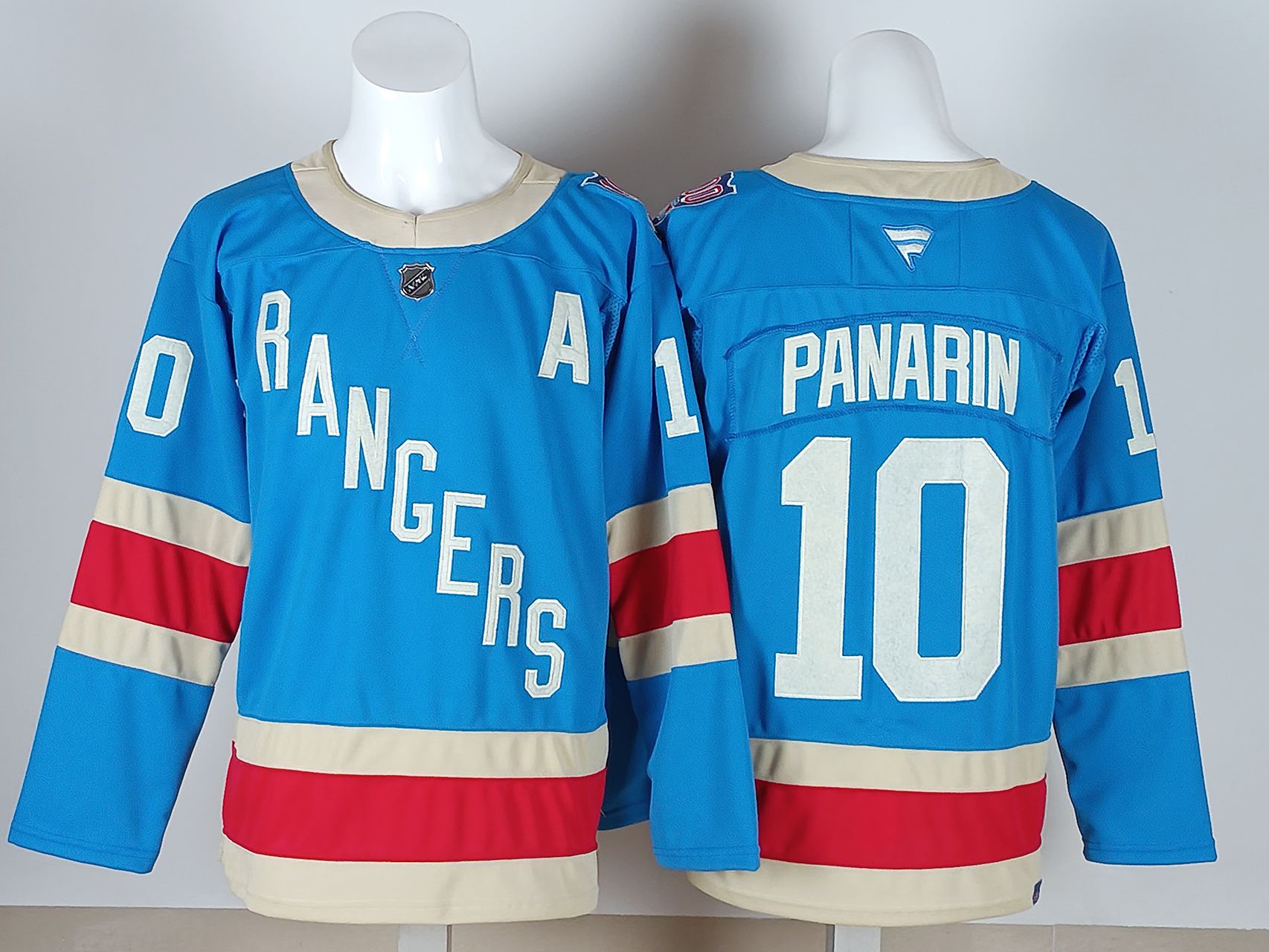 Men 2026 New York Rangers #10 Panarin Light Blue 100th NHL Jersey style 01->new york rangers->NHL Jersey